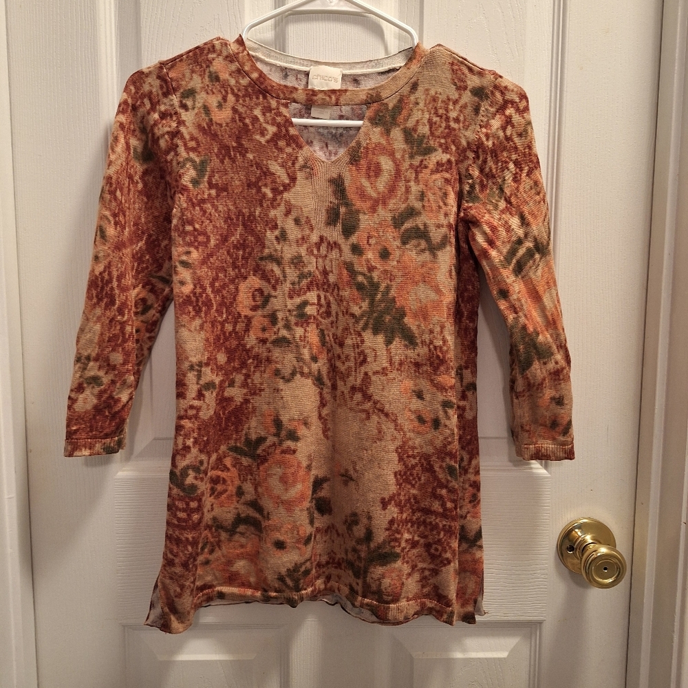 Womens Chico's Sweater. Size Small/0 3/4 Sleeves Like New - Picture 1 of 5